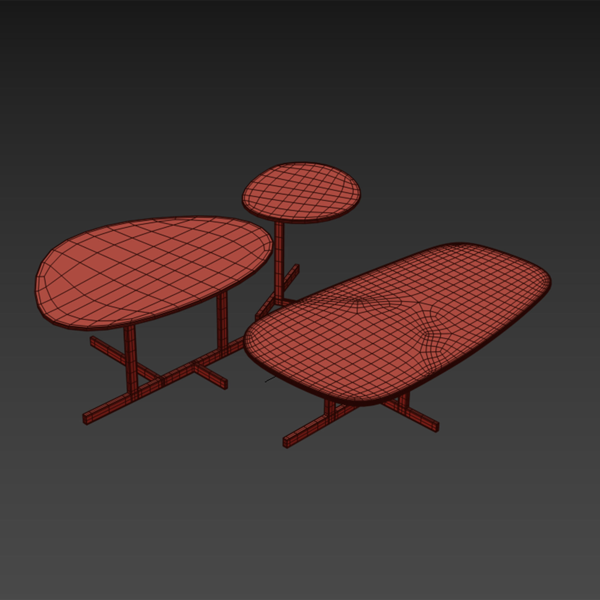 Kumo coffee table by bonaldo 3D model_5