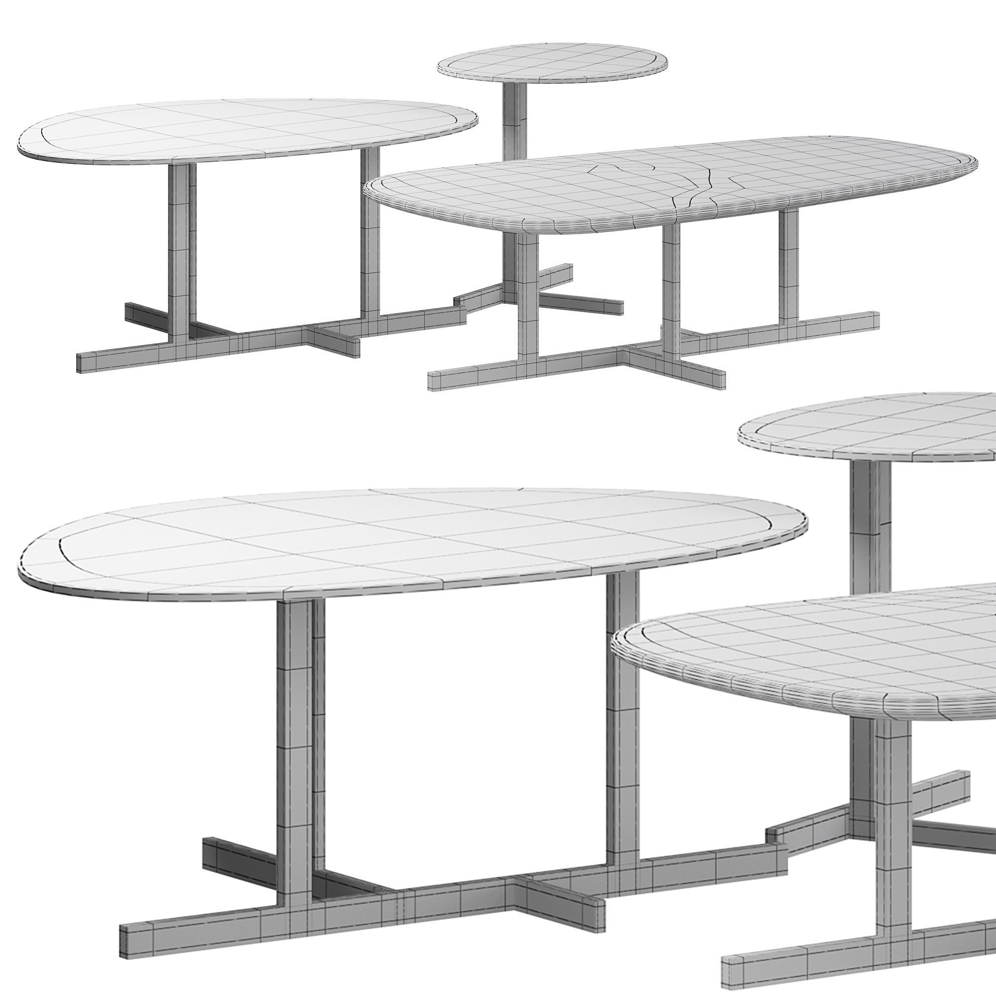 Kumo coffee table by bonaldo 3D model_3