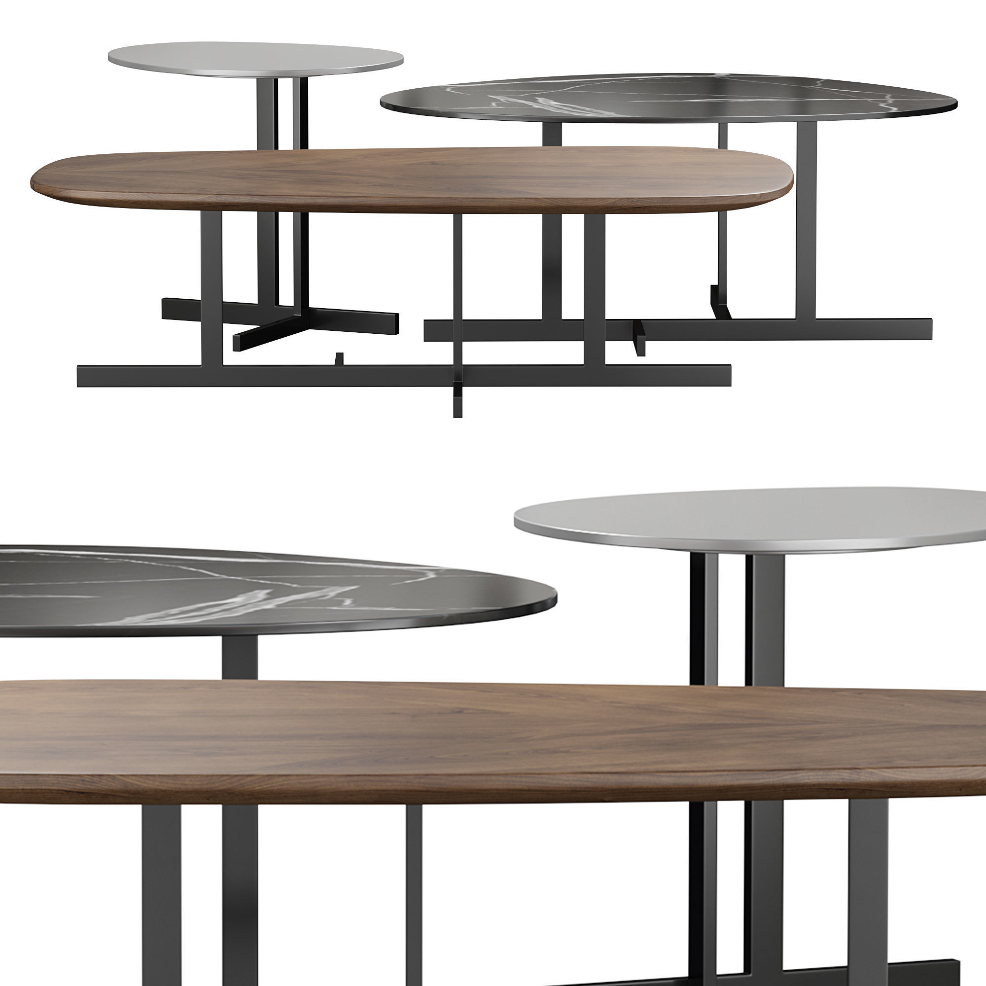 Kumo coffee table by bonaldo 3D model_2