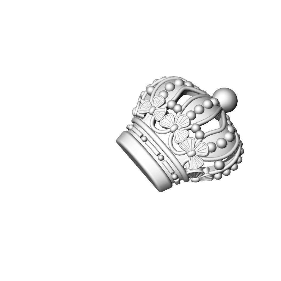 Crown gold plated charm 3D print model_6
