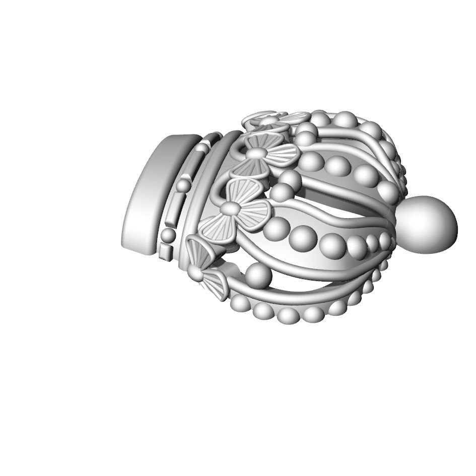 Crown gold plated charm 3D print model_5