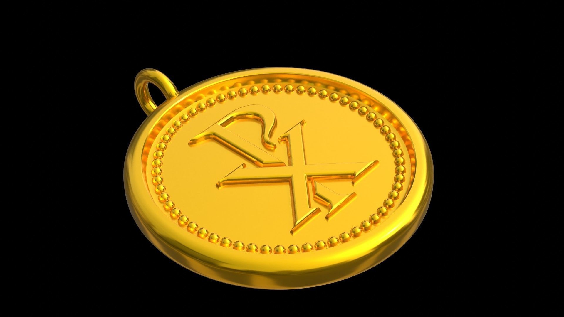 Chi-Rho Medallion 3D print model_3