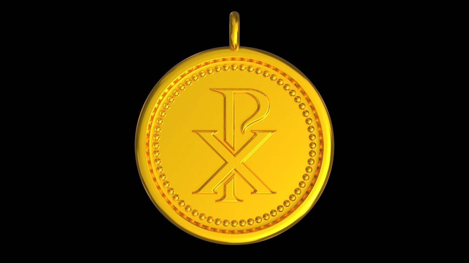 Chi-Rho Medallion 3D print model_1