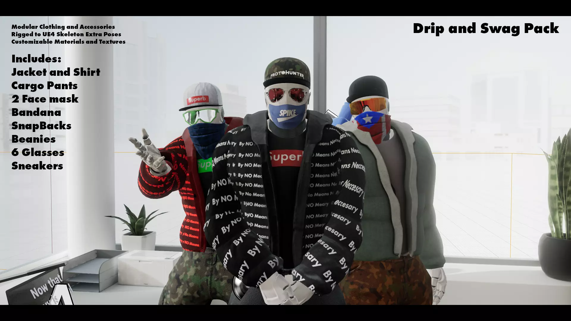 Drip and Swag Pack Collection Low-poly 3D model