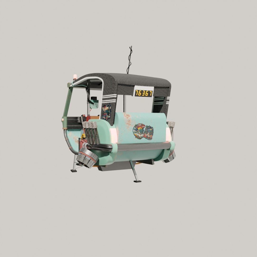 Sci fi tuk tuk 3D model_1