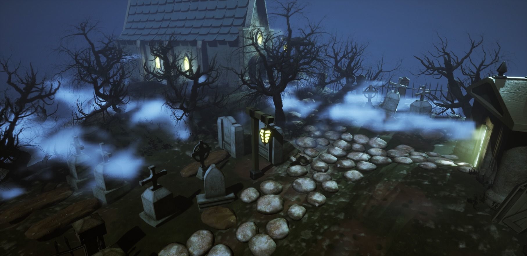 Stylized Graveyard Environment Modular Pack 3D model_9