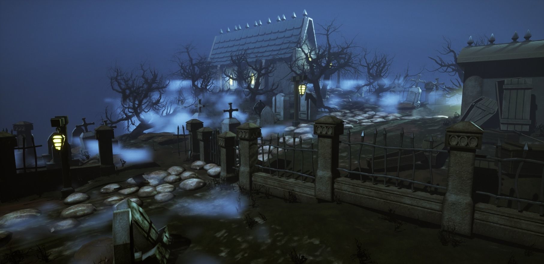 Stylized Graveyard Environment Modular Pack 3D model_8