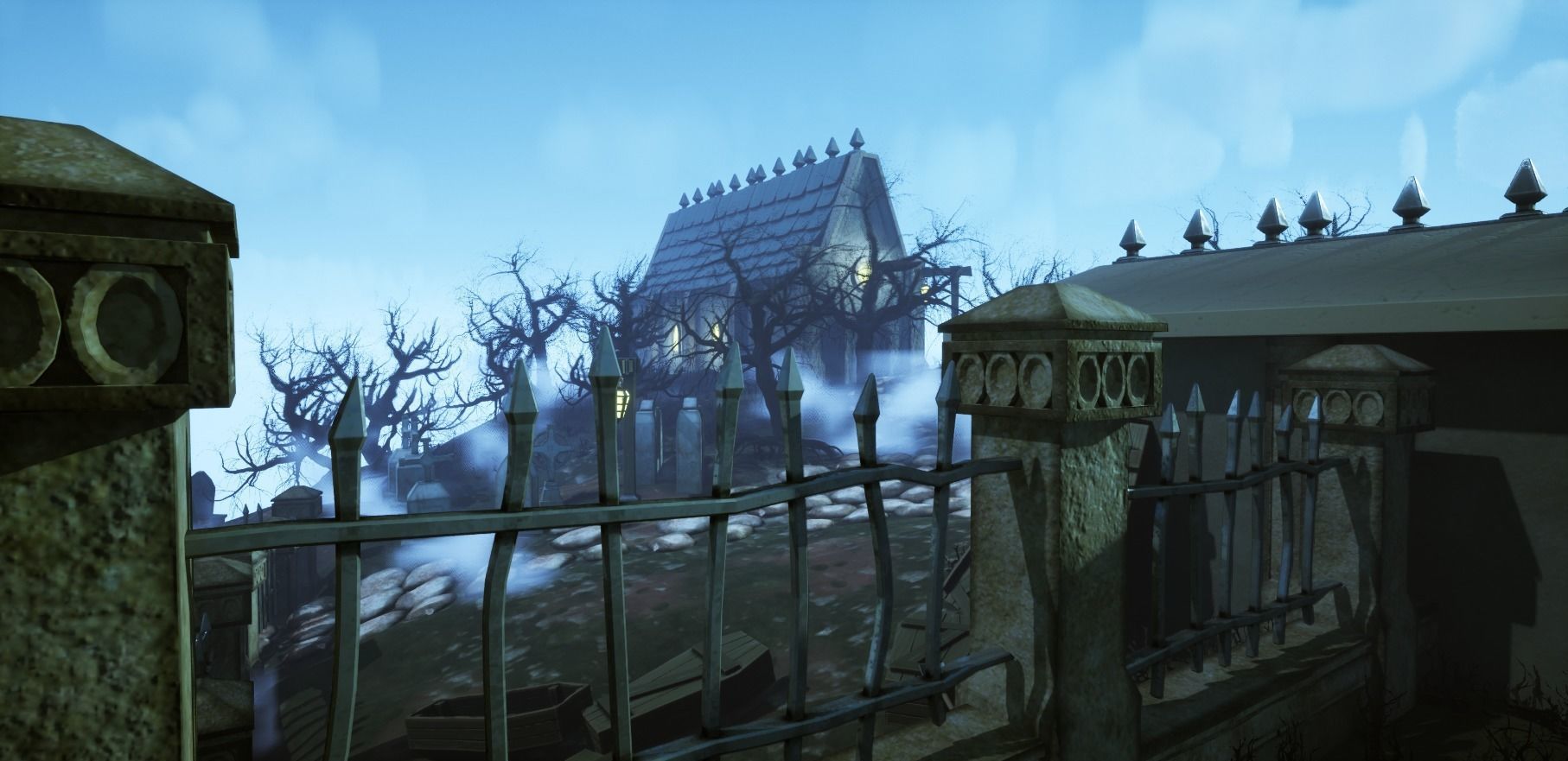 Stylized Graveyard Environment Modular Pack 3D model_16