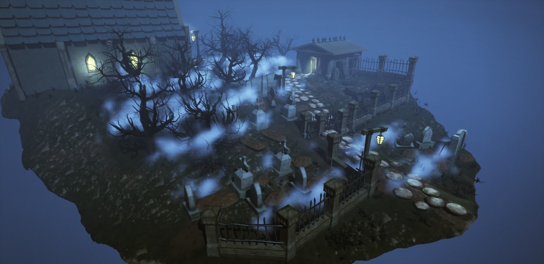 Stylized Graveyard Environment Modular Pack 3D model_5