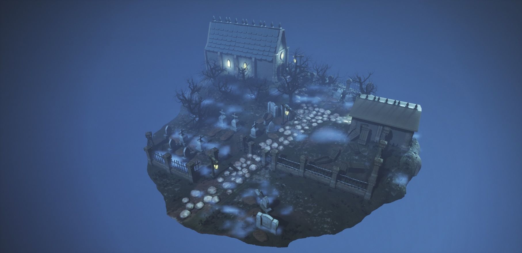 Stylized Graveyard Environment Modular Pack 3D model_3