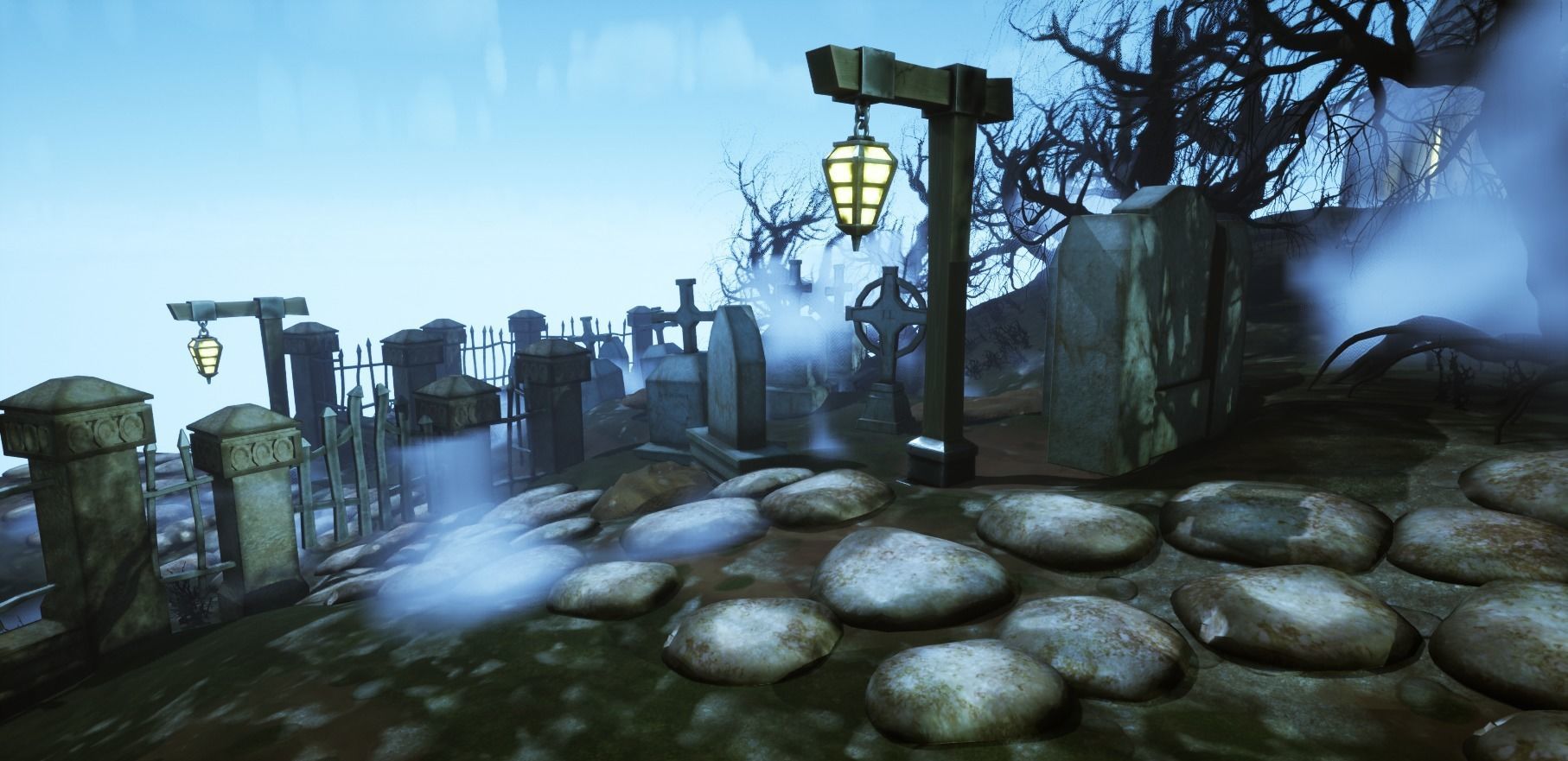 Stylized Graveyard Environment Modular Pack 3D model_12