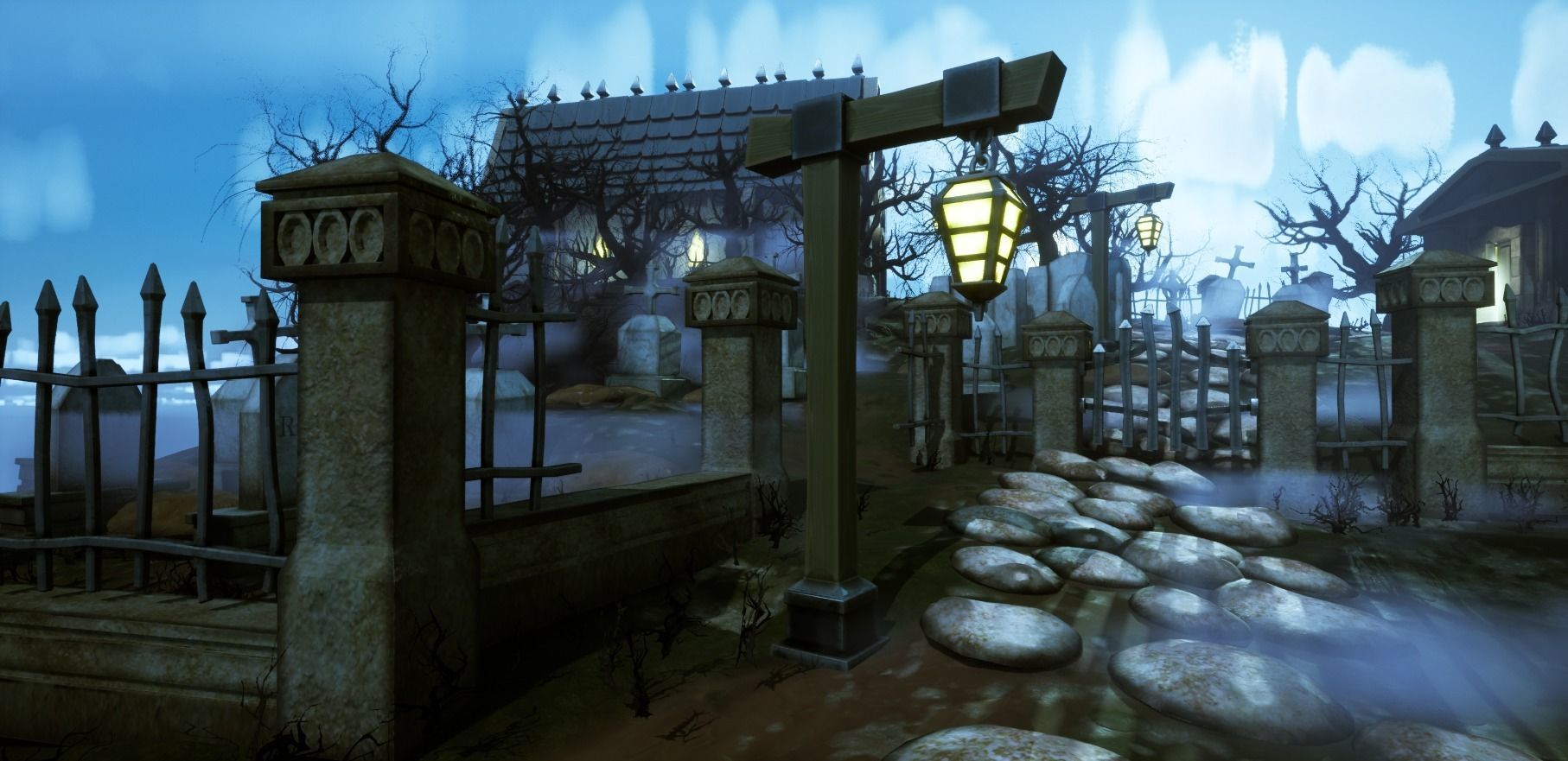 Stylized Graveyard Environment Modular Pack 3D model_13