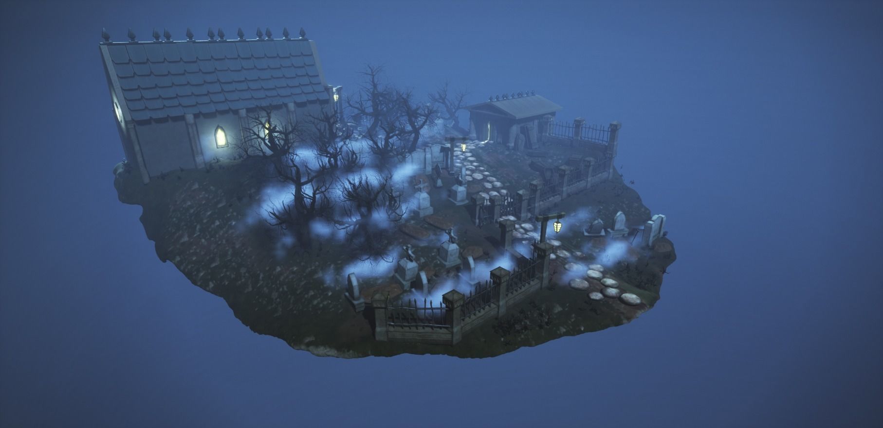 Stylized Graveyard Environment Modular Pack 3D model_6