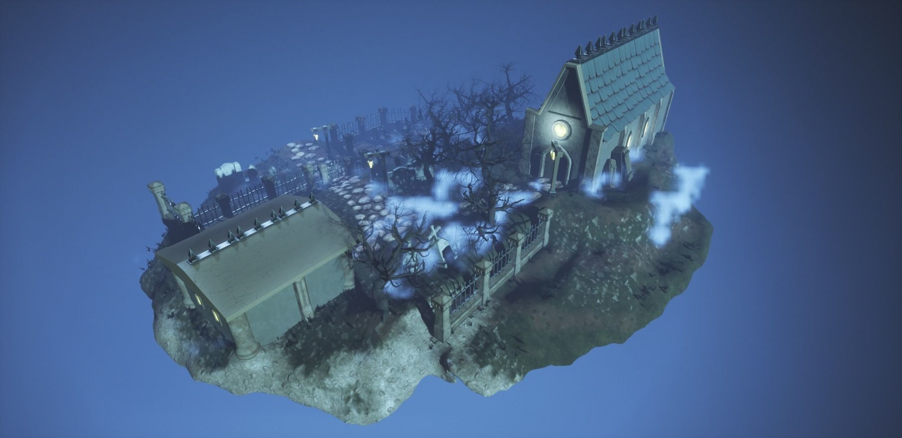 Stylized Graveyard Environment Modular Pack 3D model_7