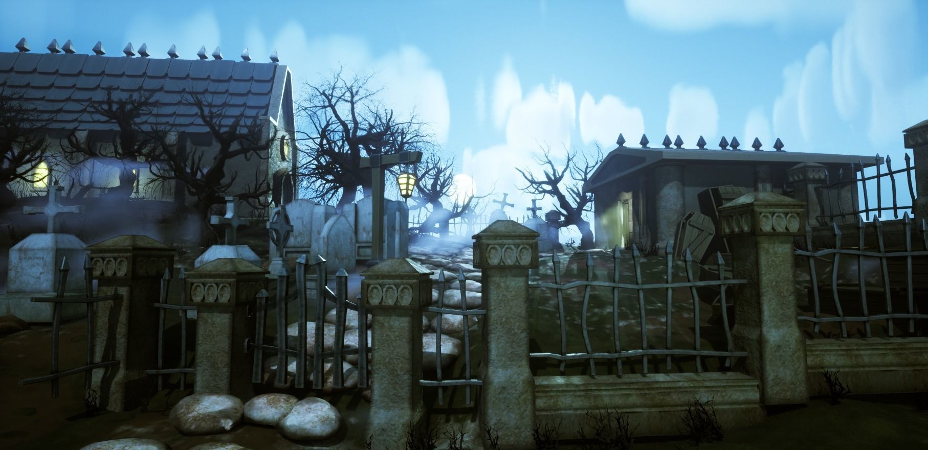 Stylized Graveyard Environment Modular Pack 3D model_17