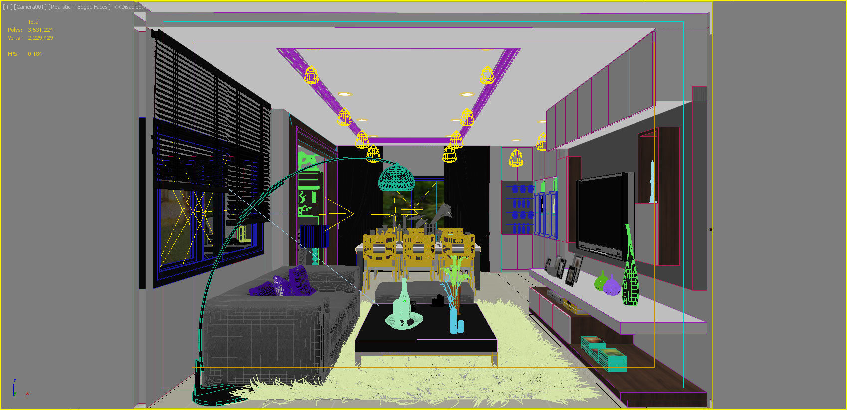 first floor living 3D model_5