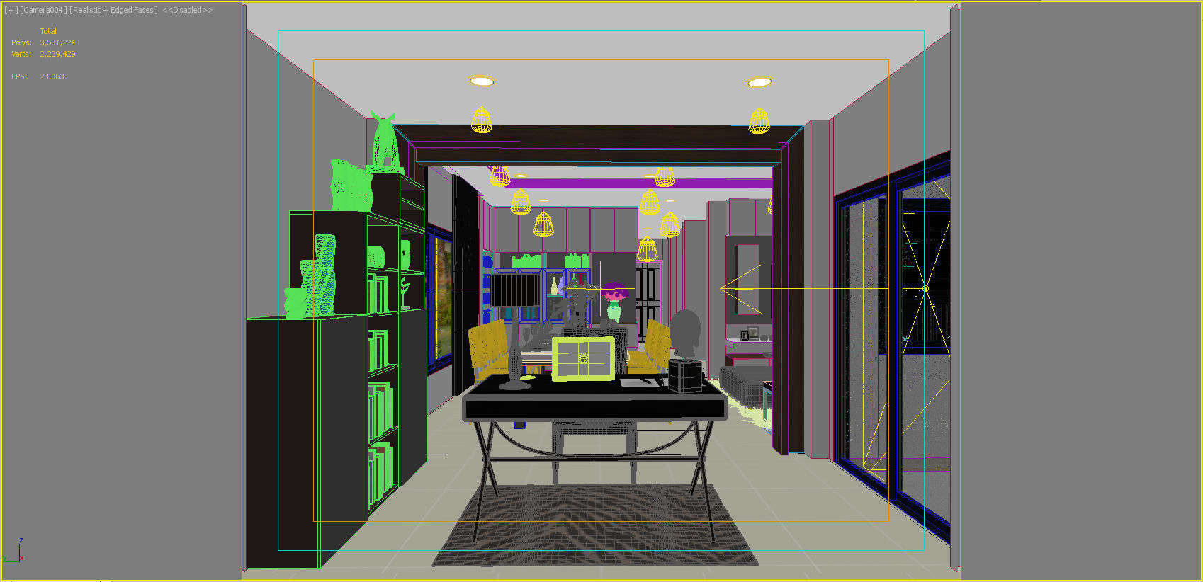 first floor living 3D model_8