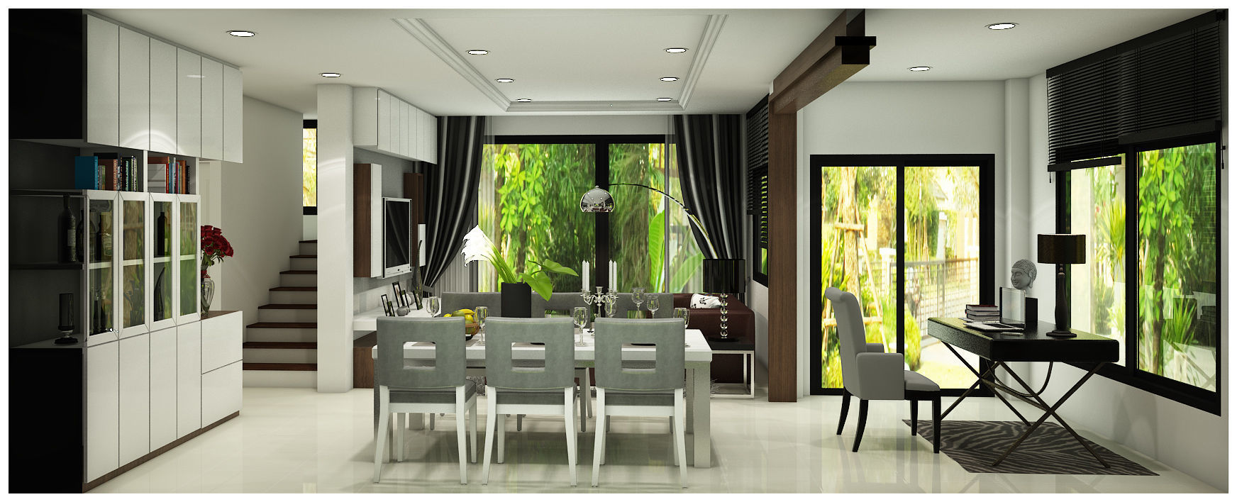 first floor living 3D model_2