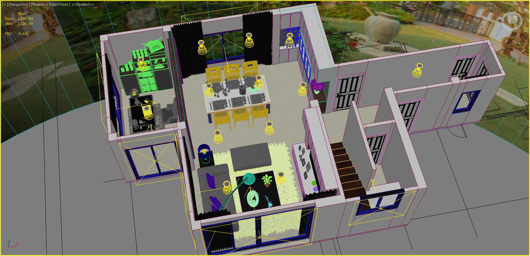 first floor living 3D model_10