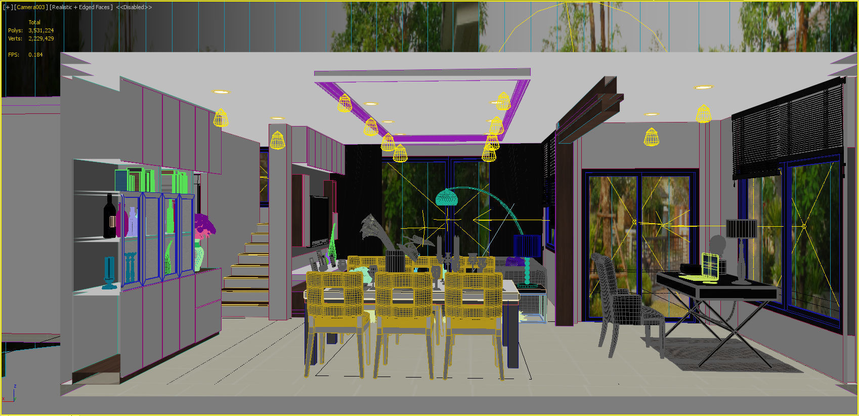 first floor living 3D model_7