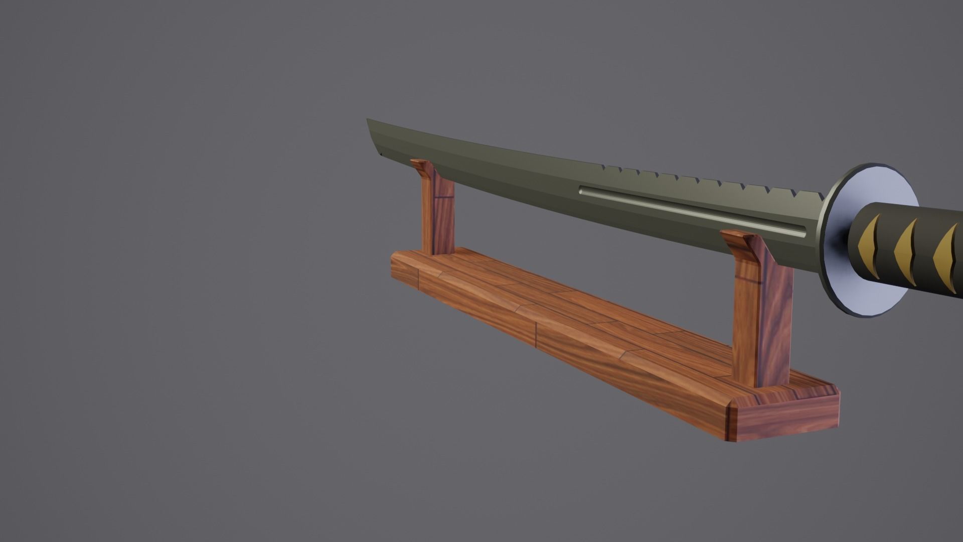 Samurai Sword Low-poly 3D model_6