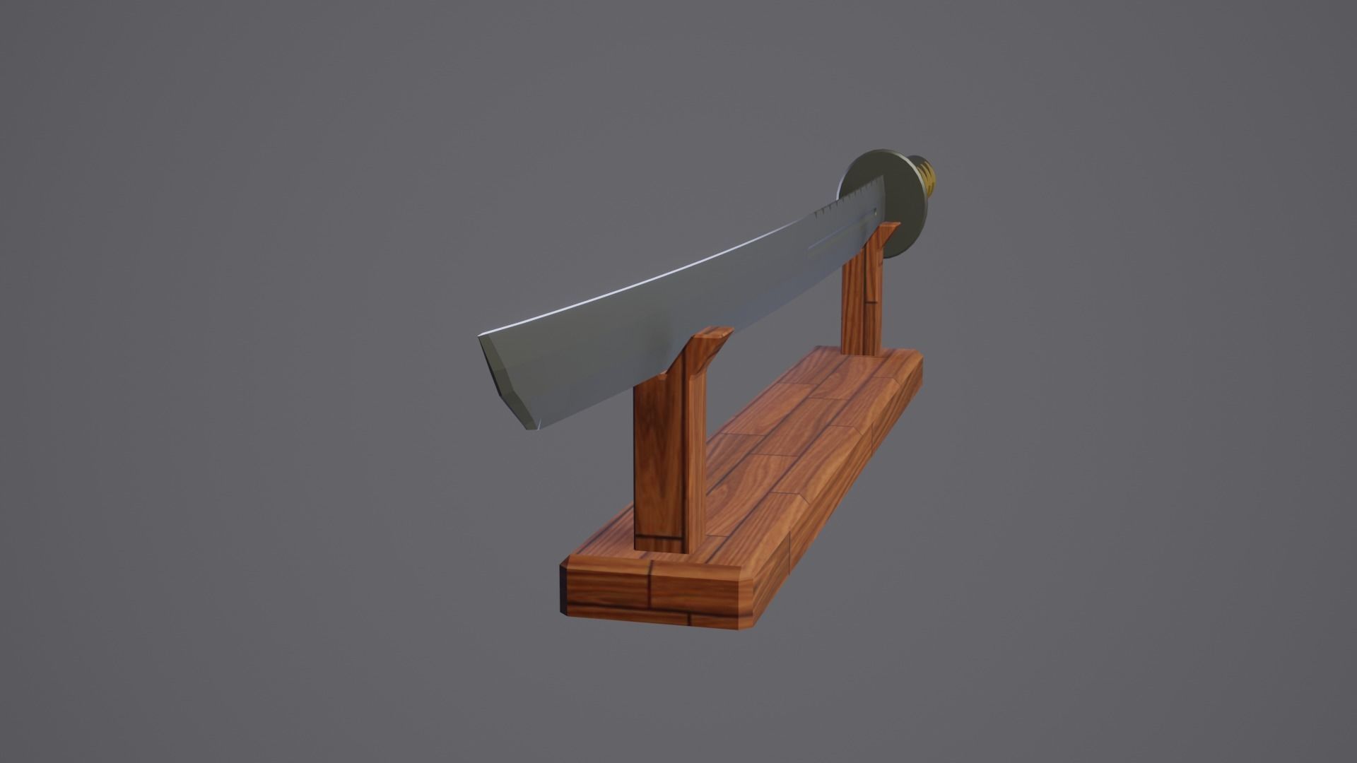 Samurai Sword Low-poly 3D model_3