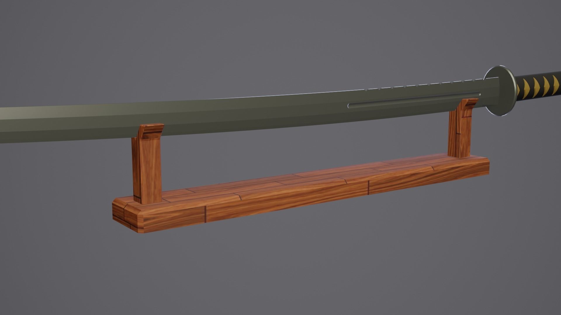 Samurai Sword Low-poly 3D model_2