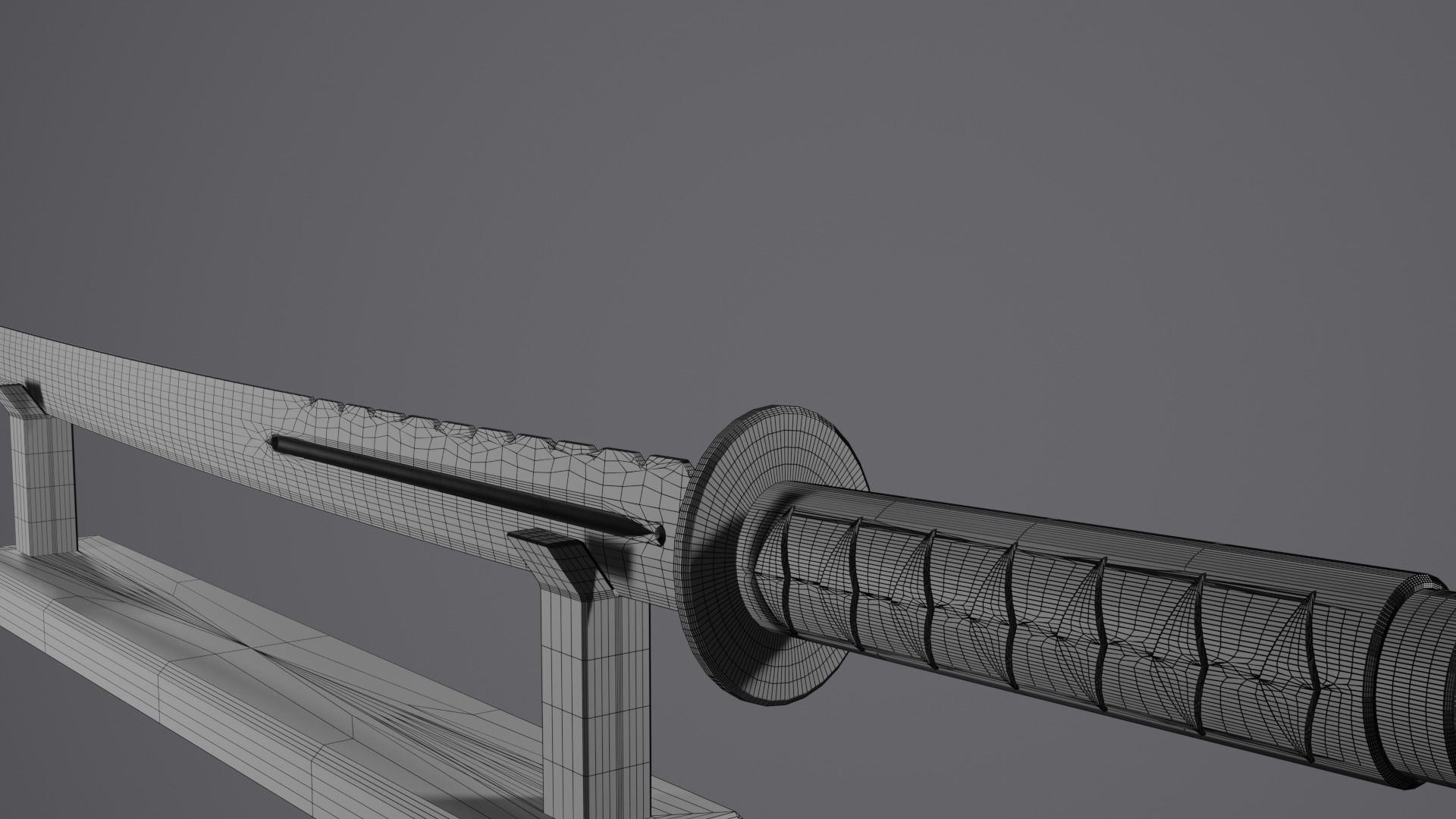 Samurai Sword Low-poly 3D model_13