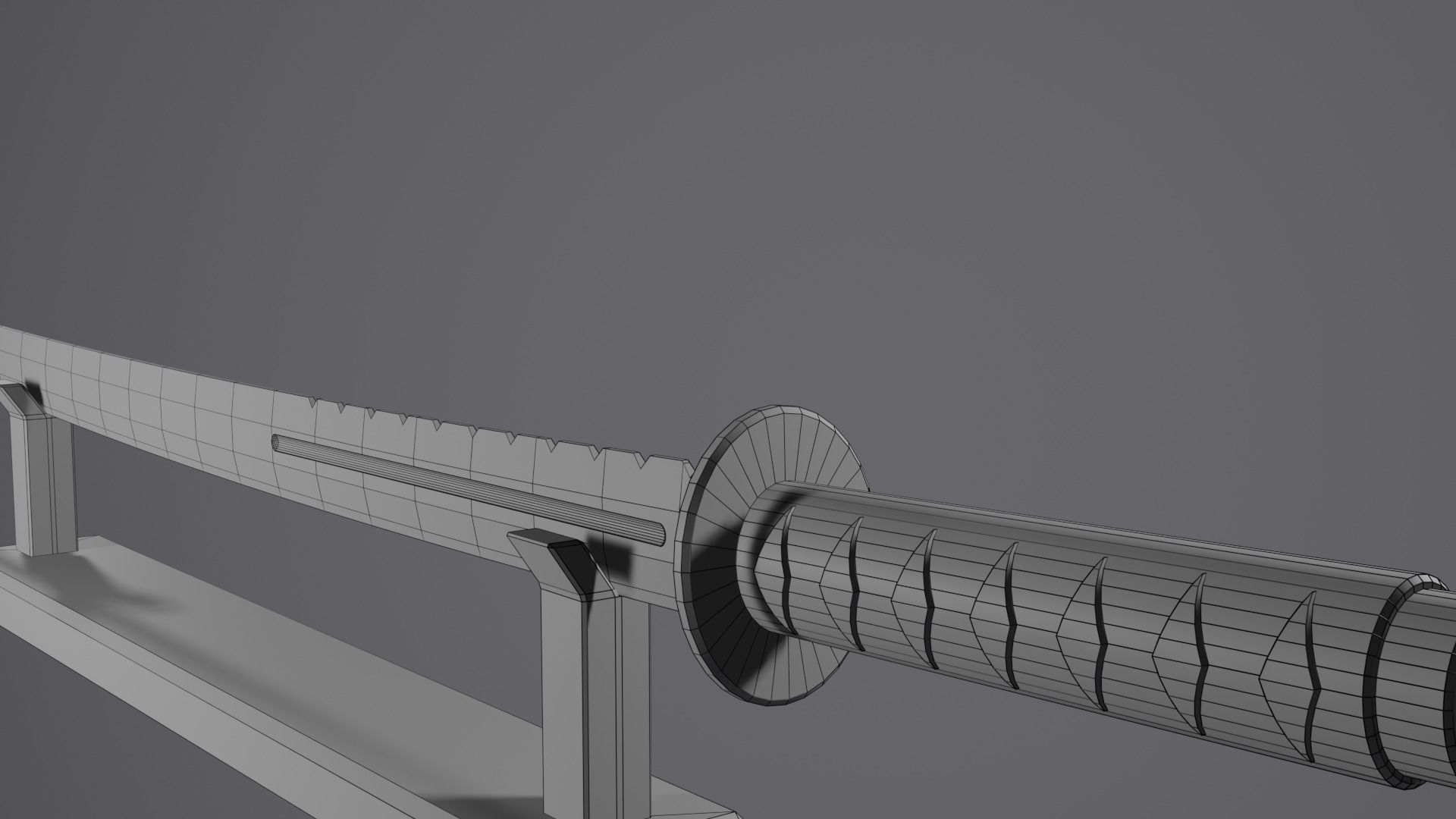 Samurai Sword Low-poly 3D model_12