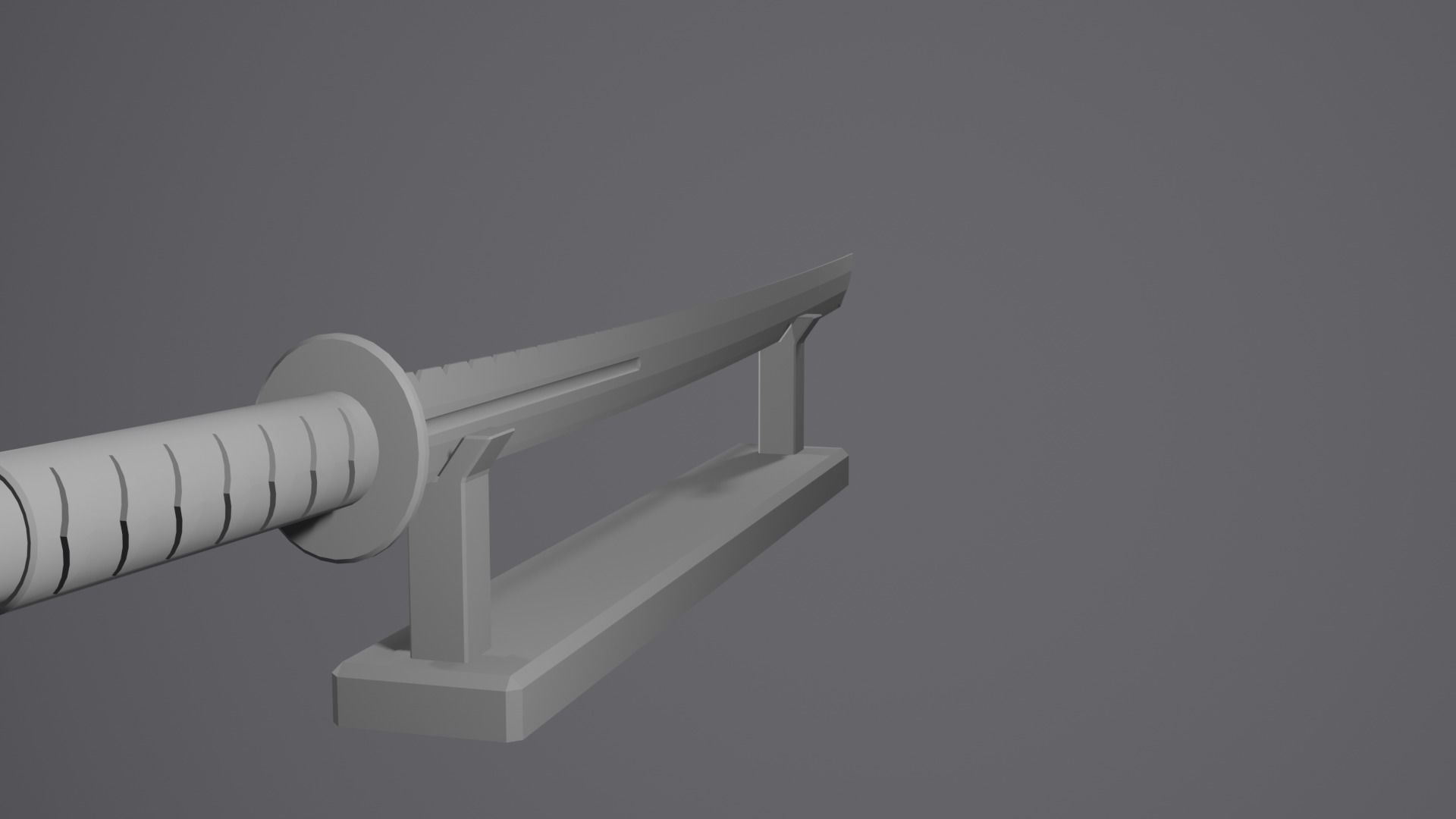 Samurai Sword Low-poly 3D model_8