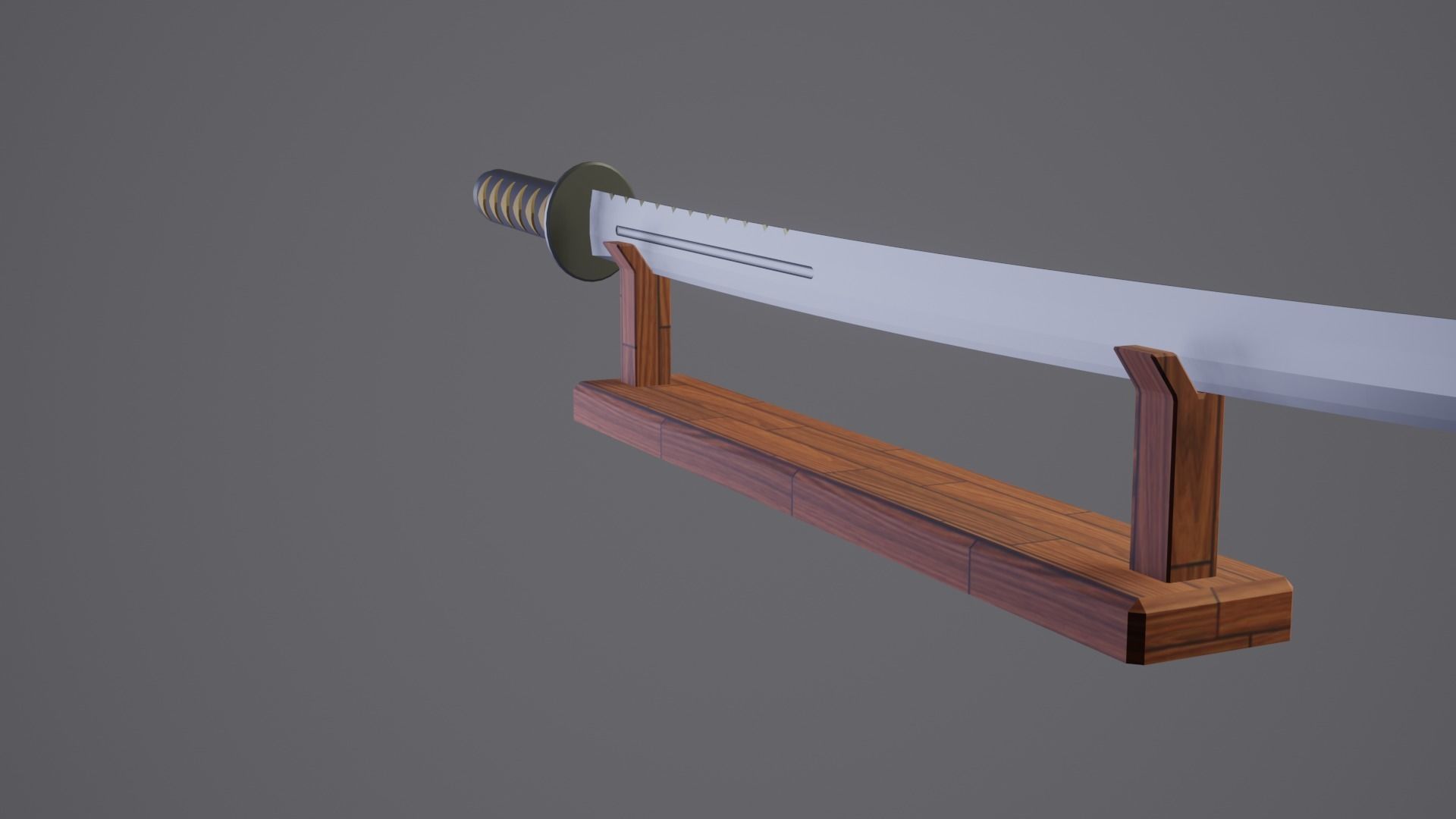 Samurai Sword Low-poly 3D model_4
