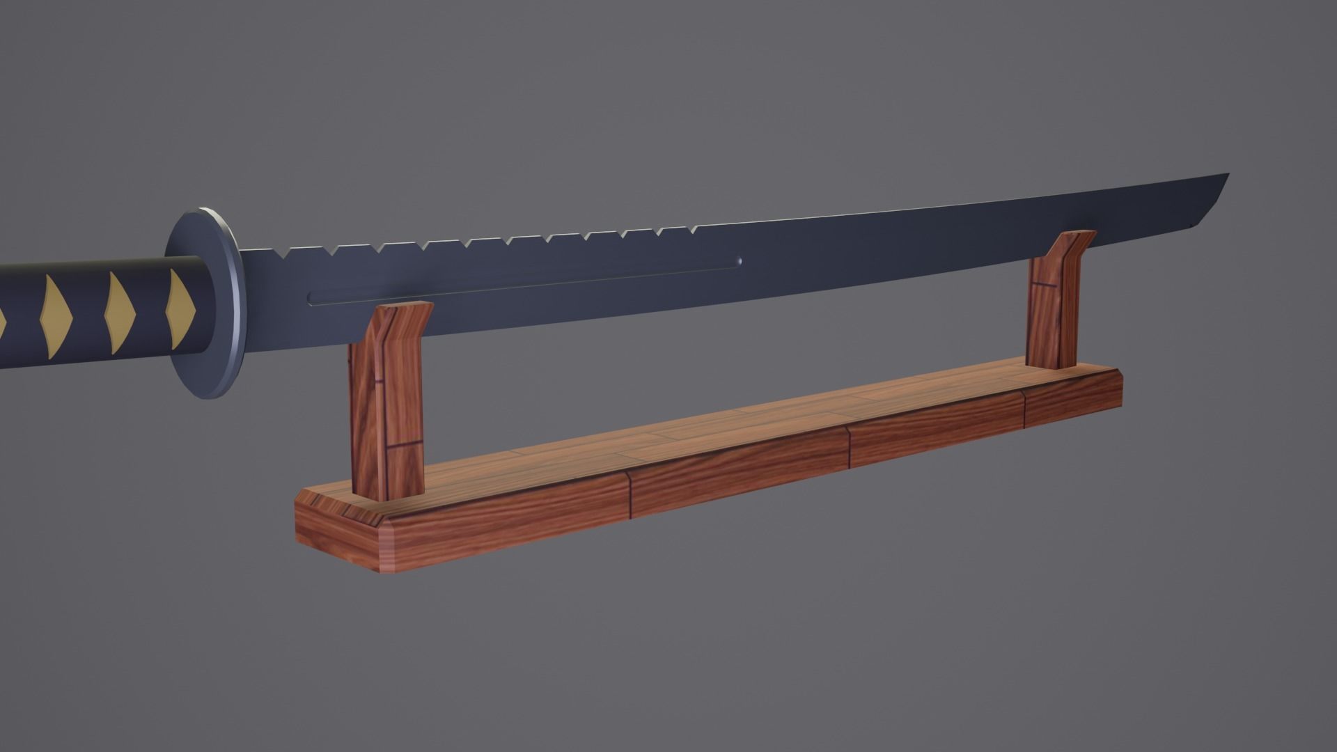 Samurai Sword Low-poly 3D model_5