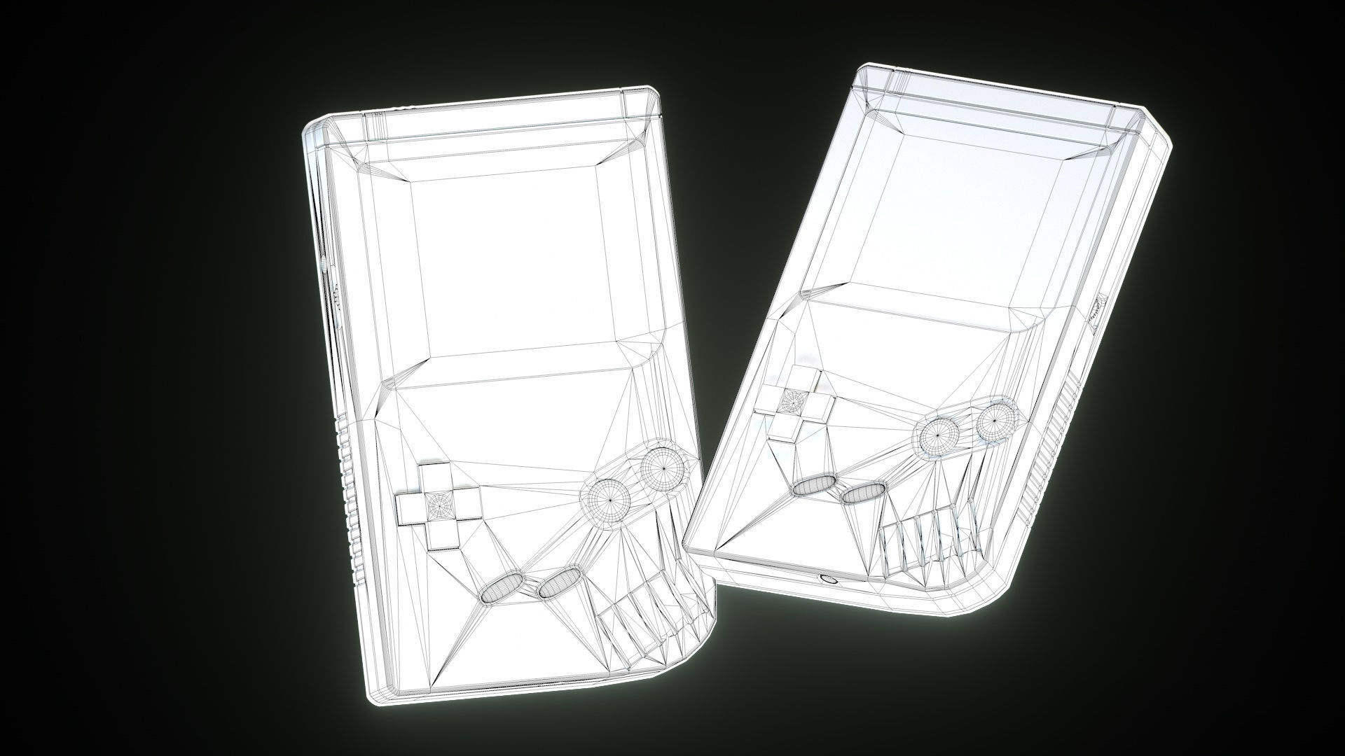 game console Low-poly 3D model_1