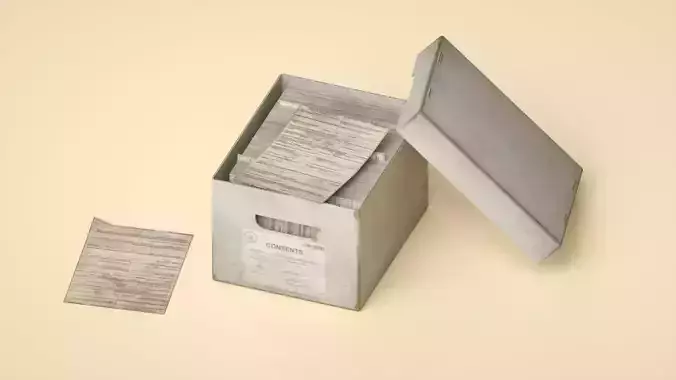 carton box with papers in it