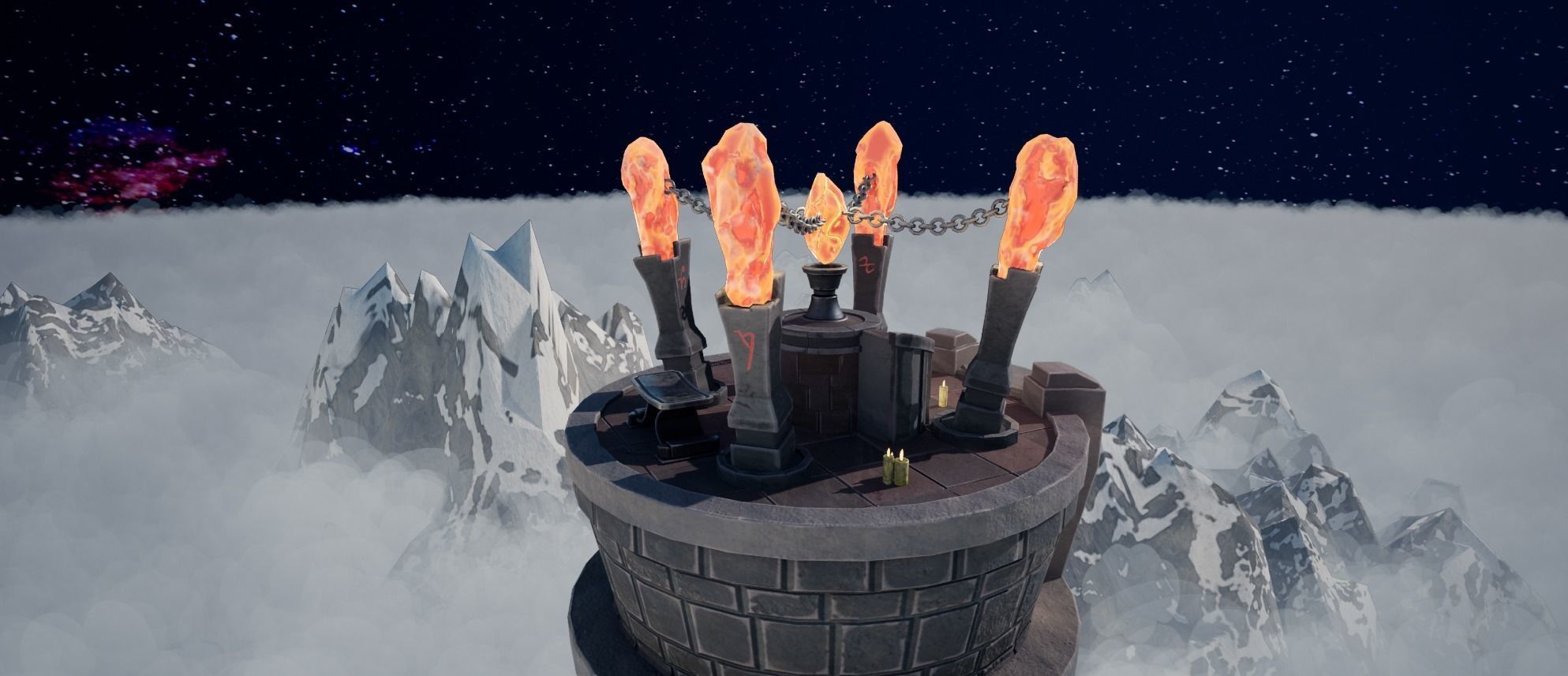 Stylized Crystal Tower Modular Pack Low-poly 3D model_10