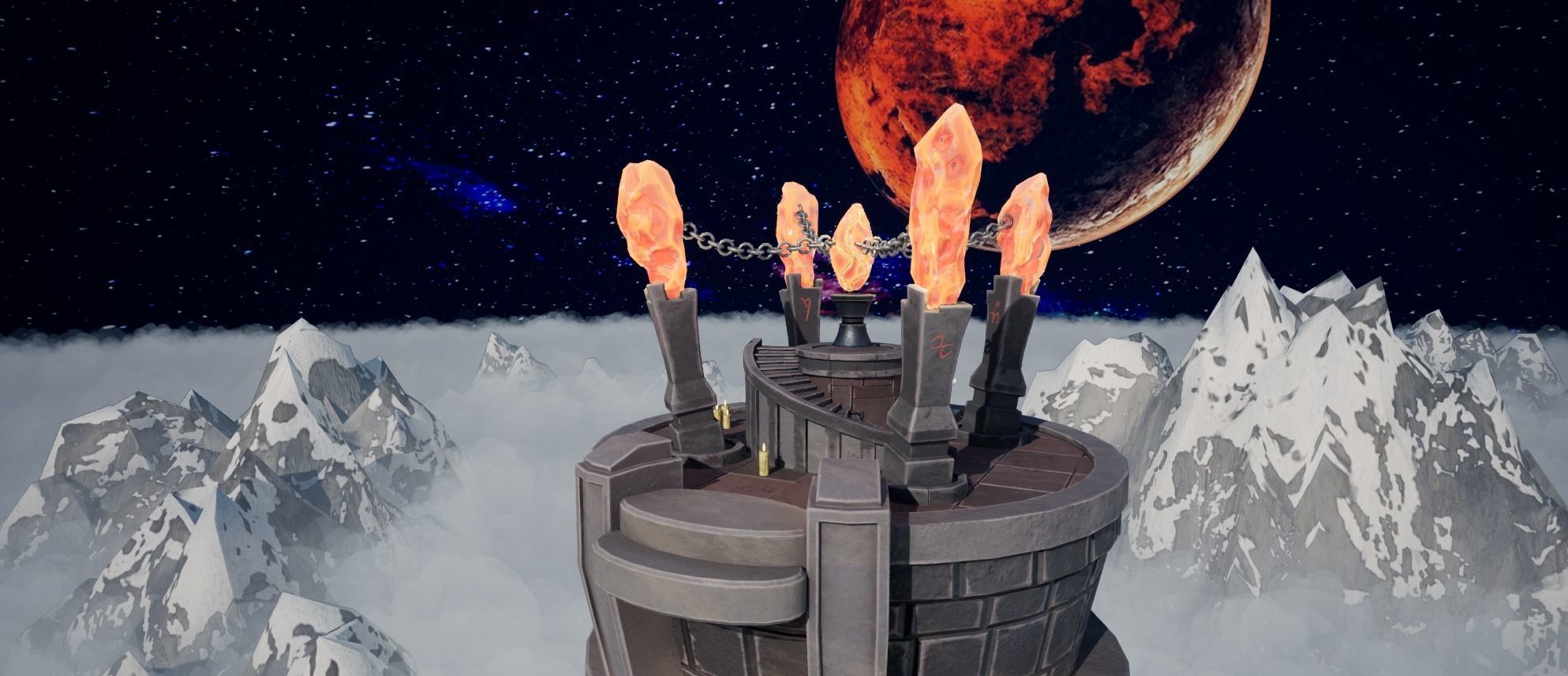 Stylized Crystal Tower Modular Pack Low-poly 3D model_11