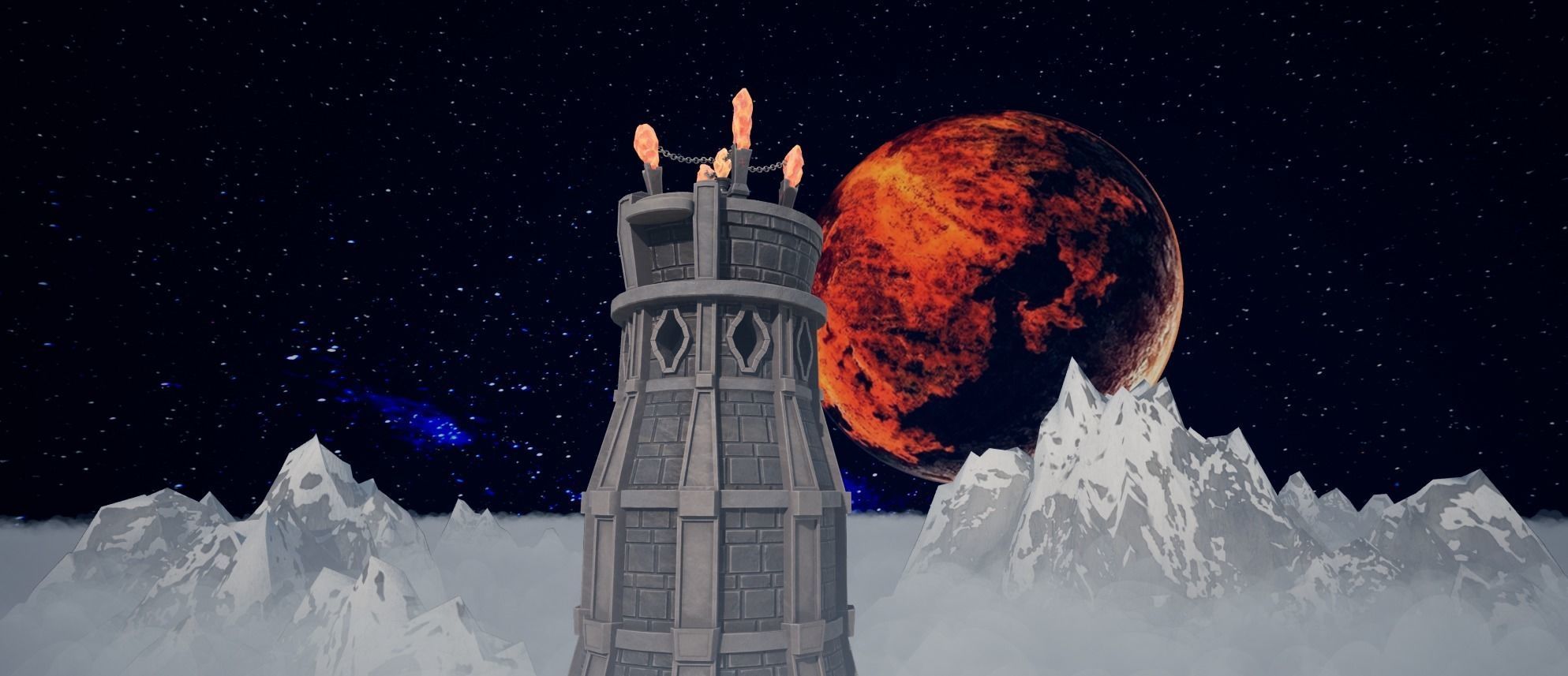 Stylized Crystal Tower Modular Pack Low-poly 3D model_14