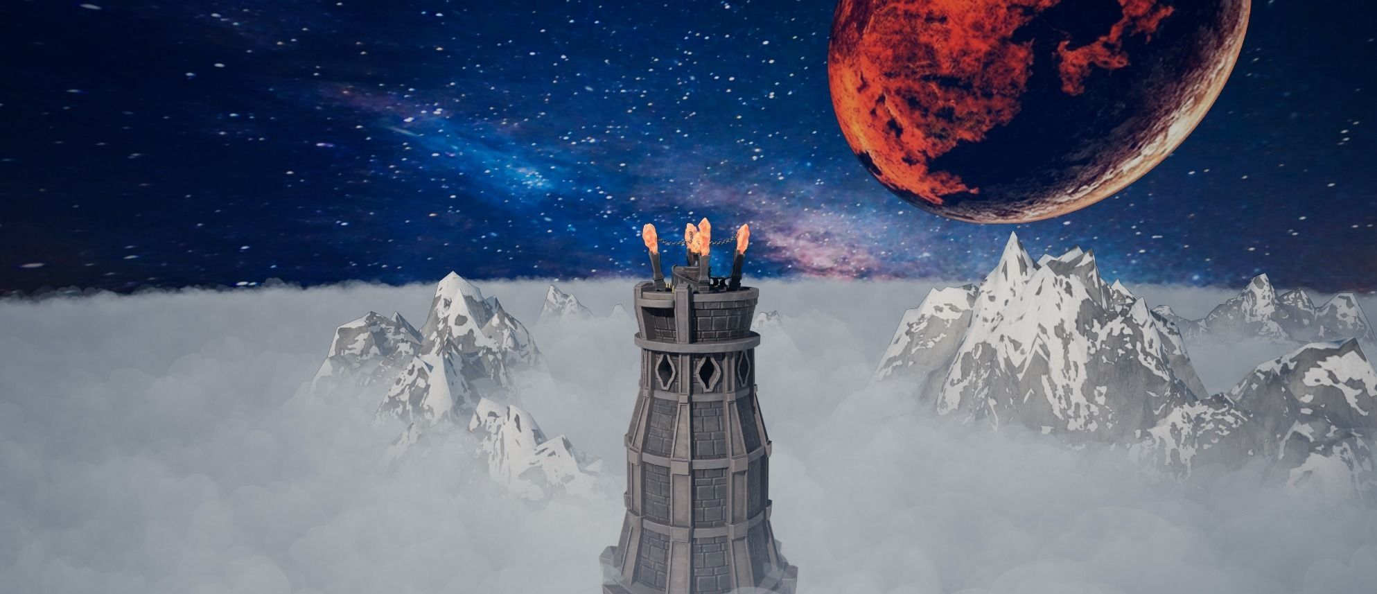 Stylized Crystal Tower Modular Pack Low-poly 3D model_2