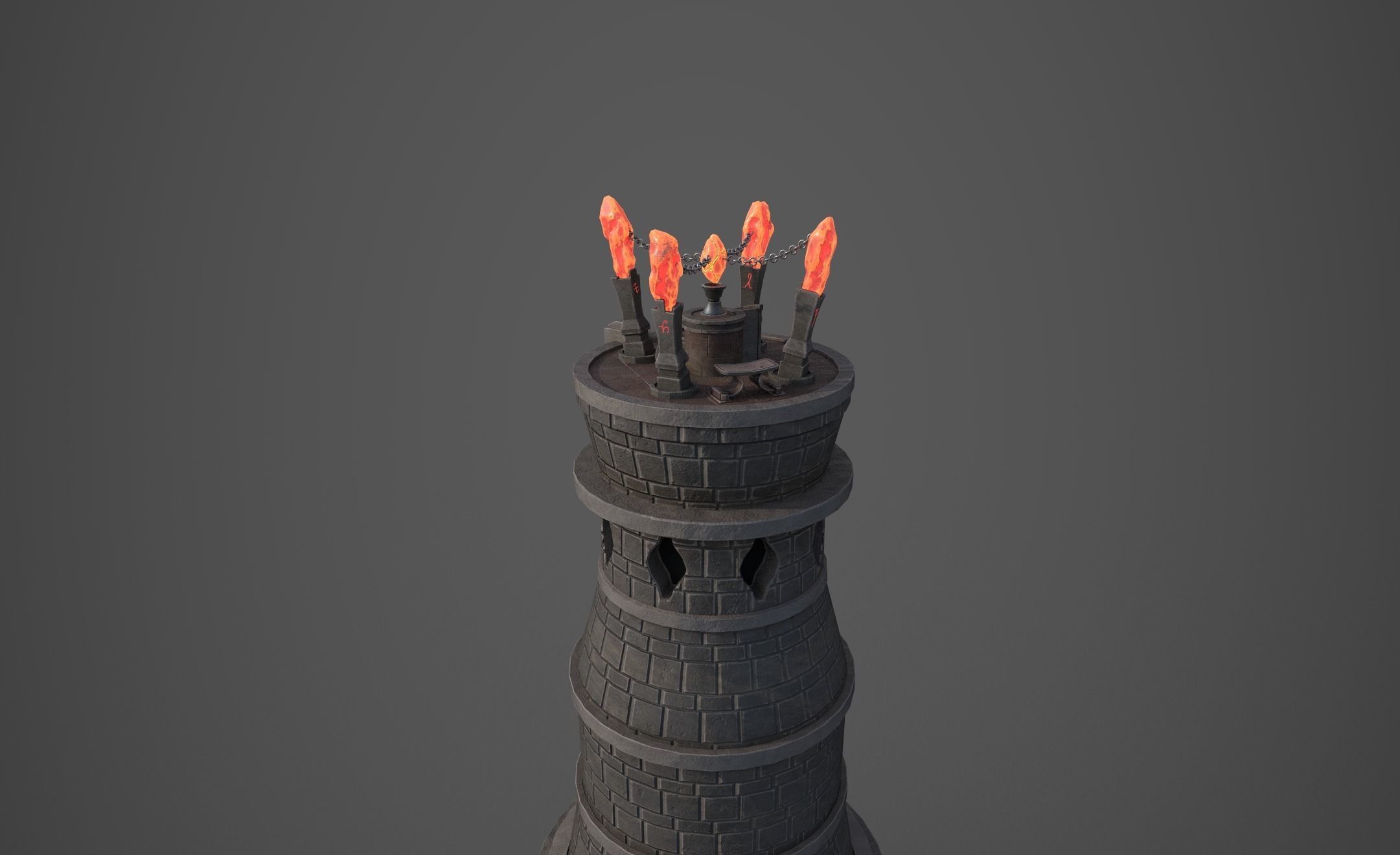 Stylized Crystal Tower Modular Pack Low-poly 3D model_7