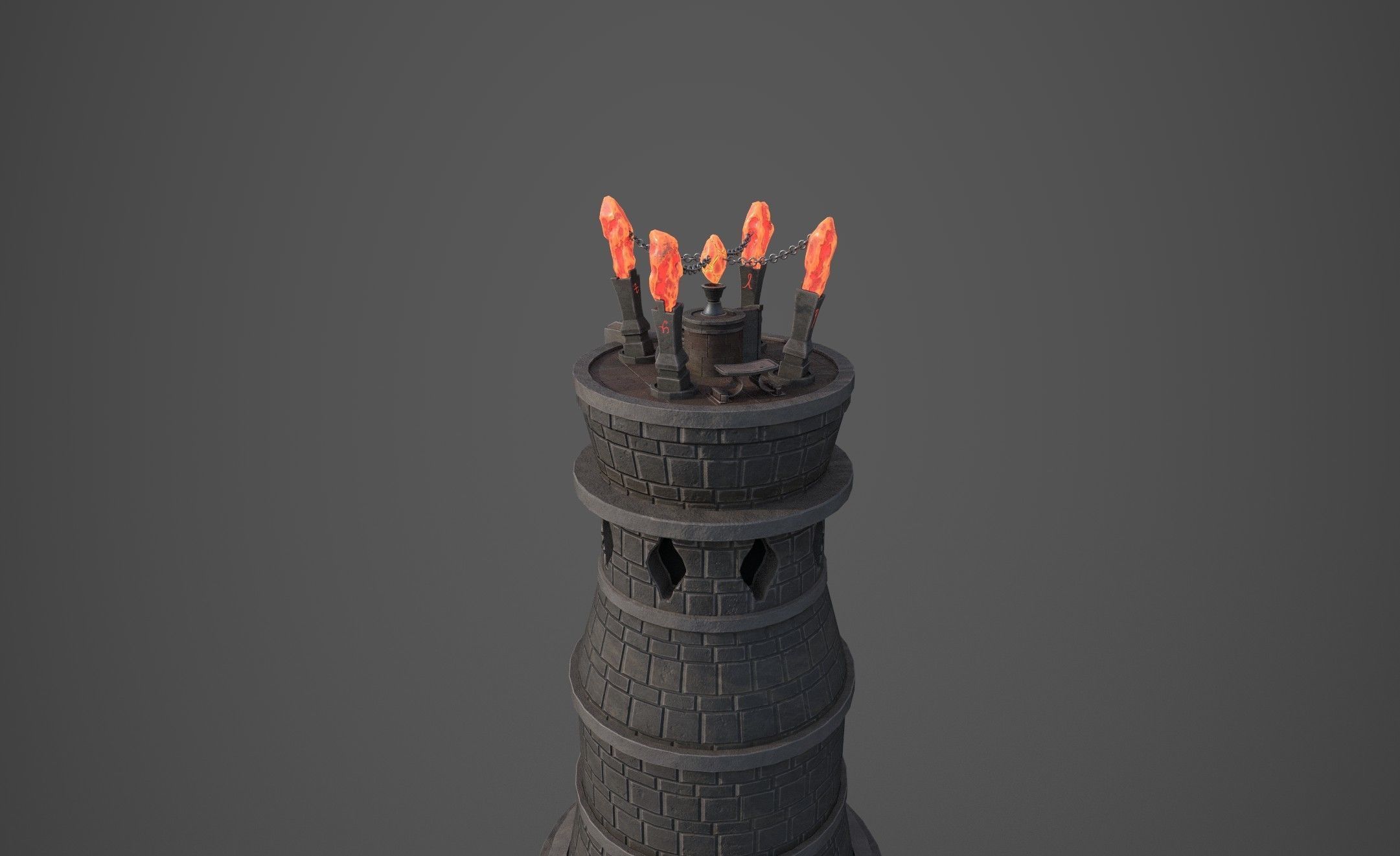 Stylized Crystal Tower Modular Pack Low-poly 3D model_6