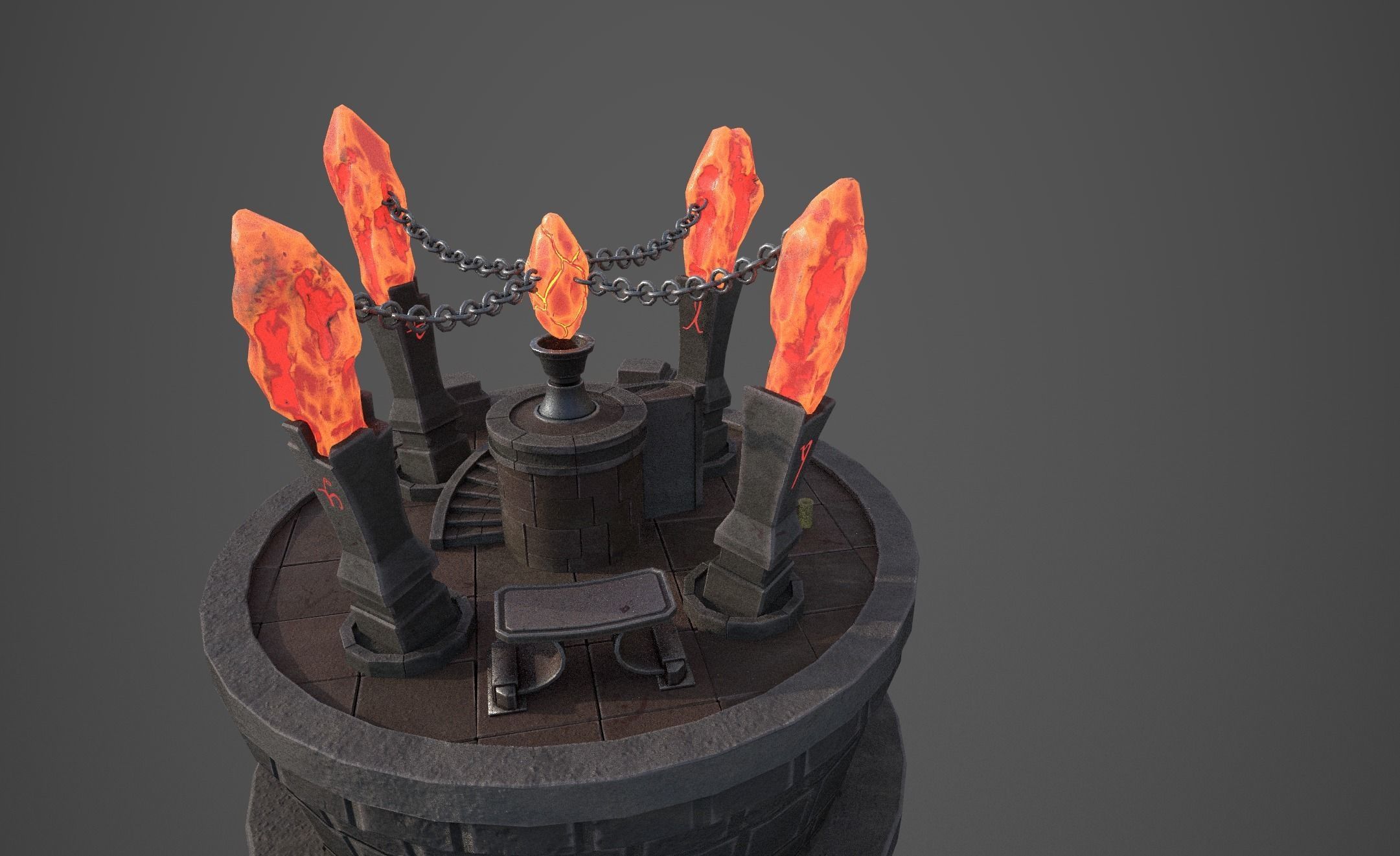 Stylized Crystal Tower Modular Pack Low-poly 3D model_4