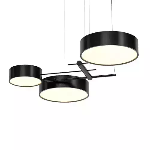 Excel three circular pendant lights hanging from ceiling 3D model