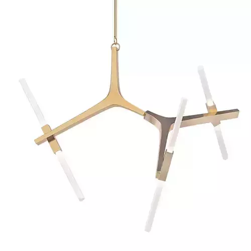 Agnes modern chandelier with brass and lights