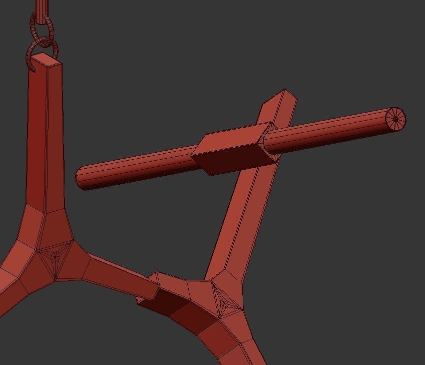 Agnes modern chandelier with brass and lights 3D model_2