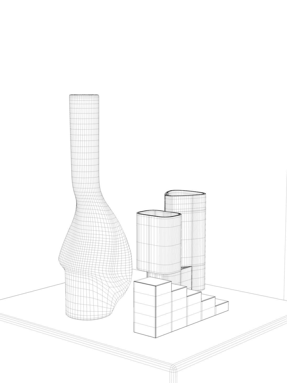 Vase Set 81 3D model_4