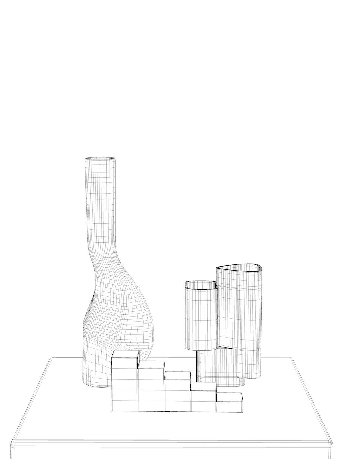 Vase Set 81 3D model_3
