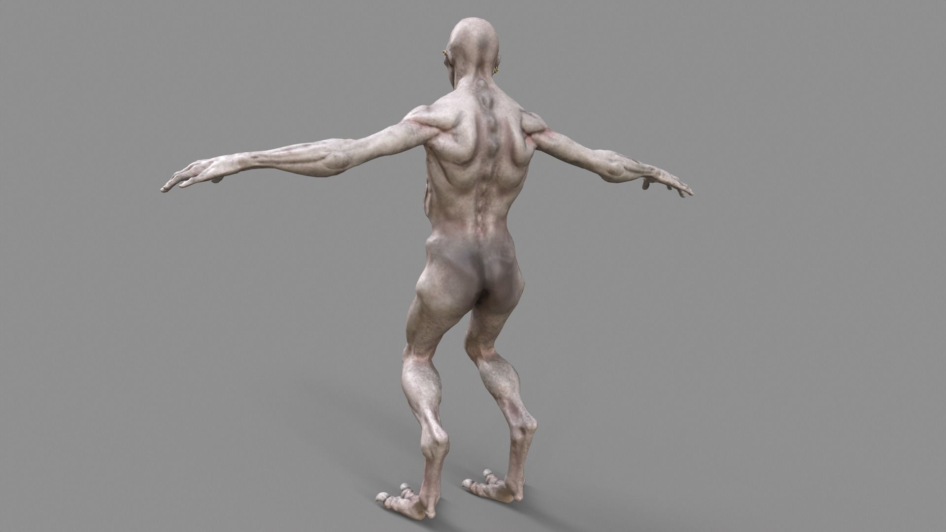 Monster with piercing Low-poly 3D model_4