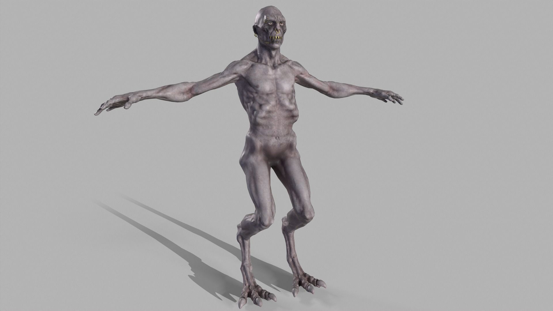 Monster with piercing Low-poly 3D model_1