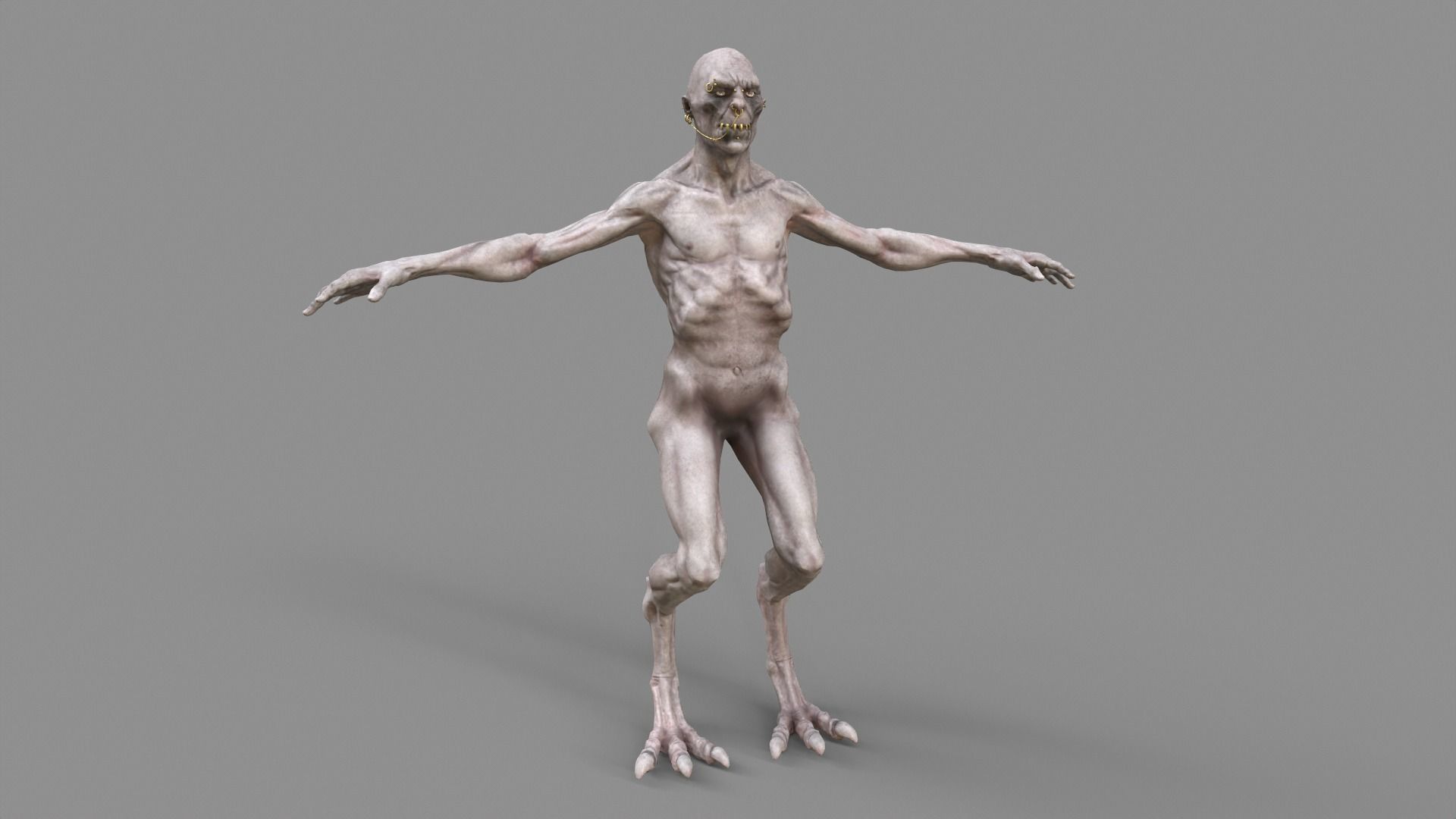 Monster with piercing Low-poly 3D model_12