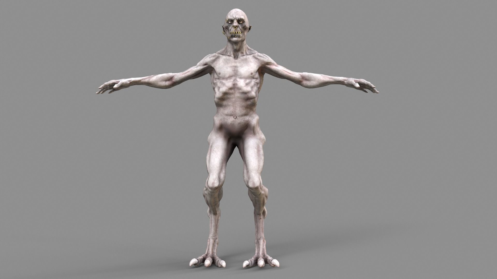 Monster with piercing Low-poly 3D model_5